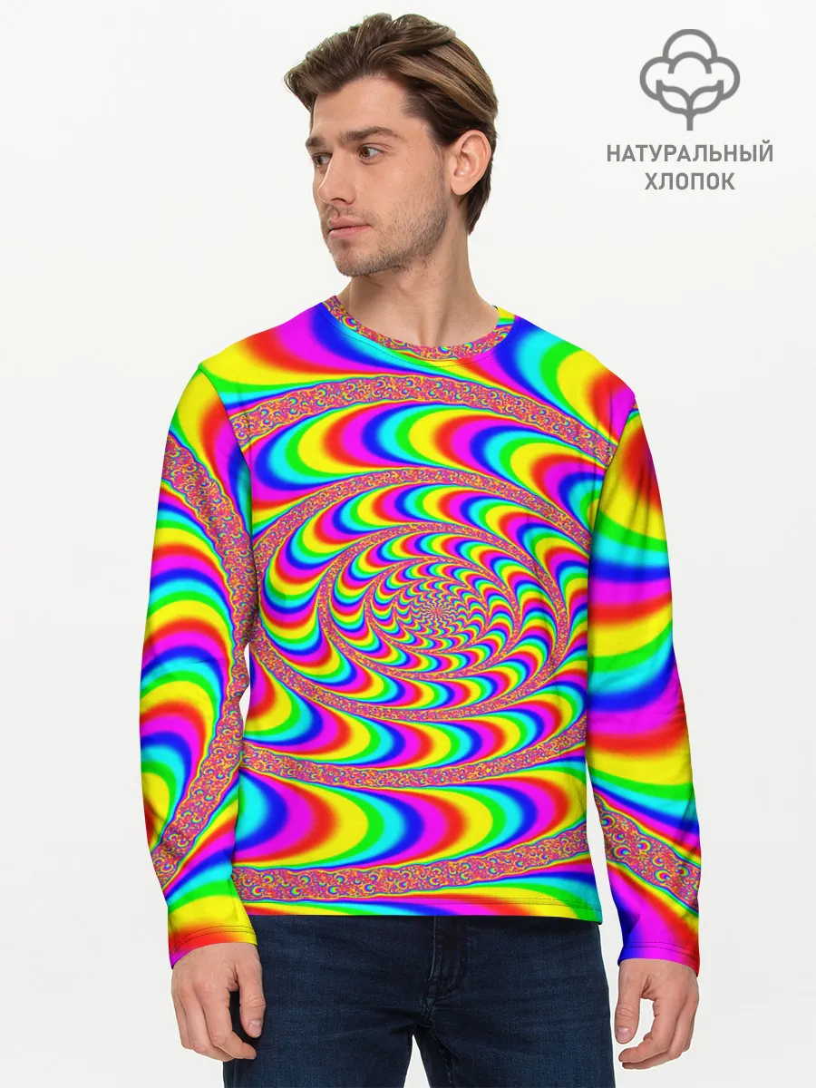 Мужской лонгслив базовый / Оптическая текстура