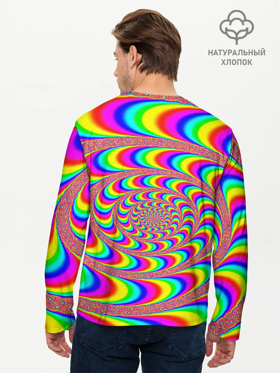 Мужской лонгслив базовый / Оптическая текстура