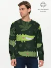 Мужской лонгслив базовый / Милый крокодил