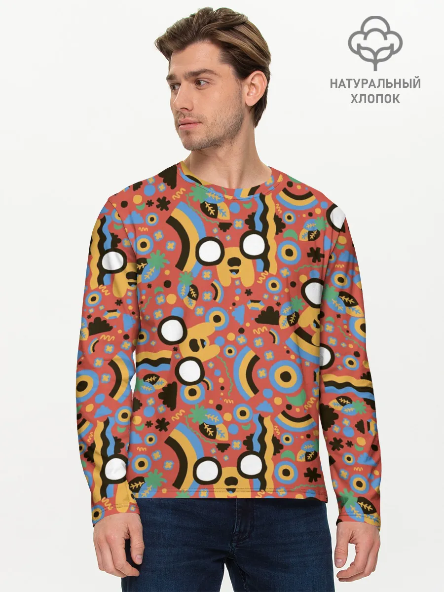 Мужской лонгслив базовый / Время приключений Jake