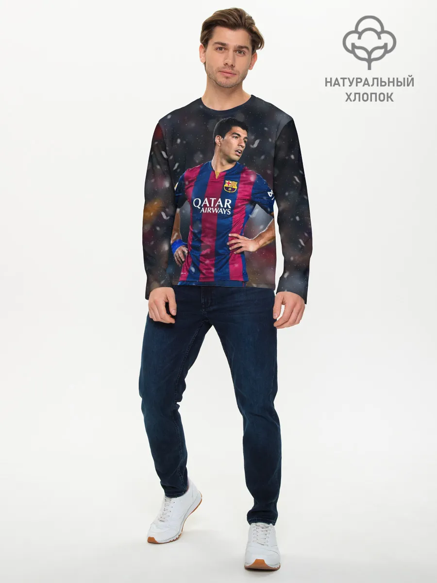 Мужской лонгслив базовый / Луис Суарес