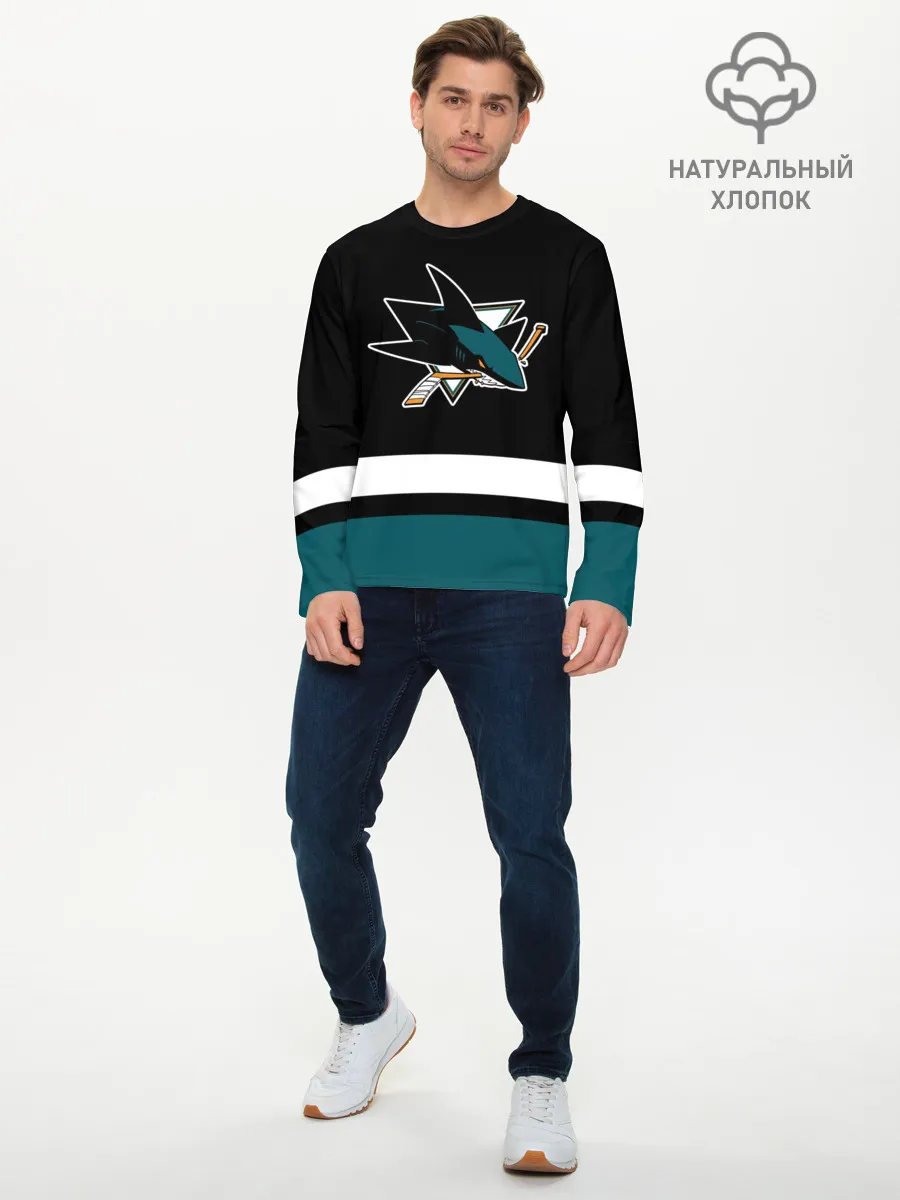 Мужской лонгслив базовый / Сан-Хосе Шаркс