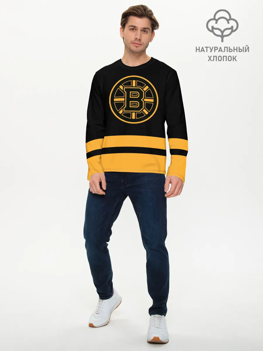 Мужской лонгслив базовый / Бостон Брюинз НХЛ
