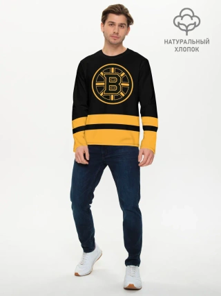 Мужской лонгслив базовый / Бостон Брюинз НХЛ