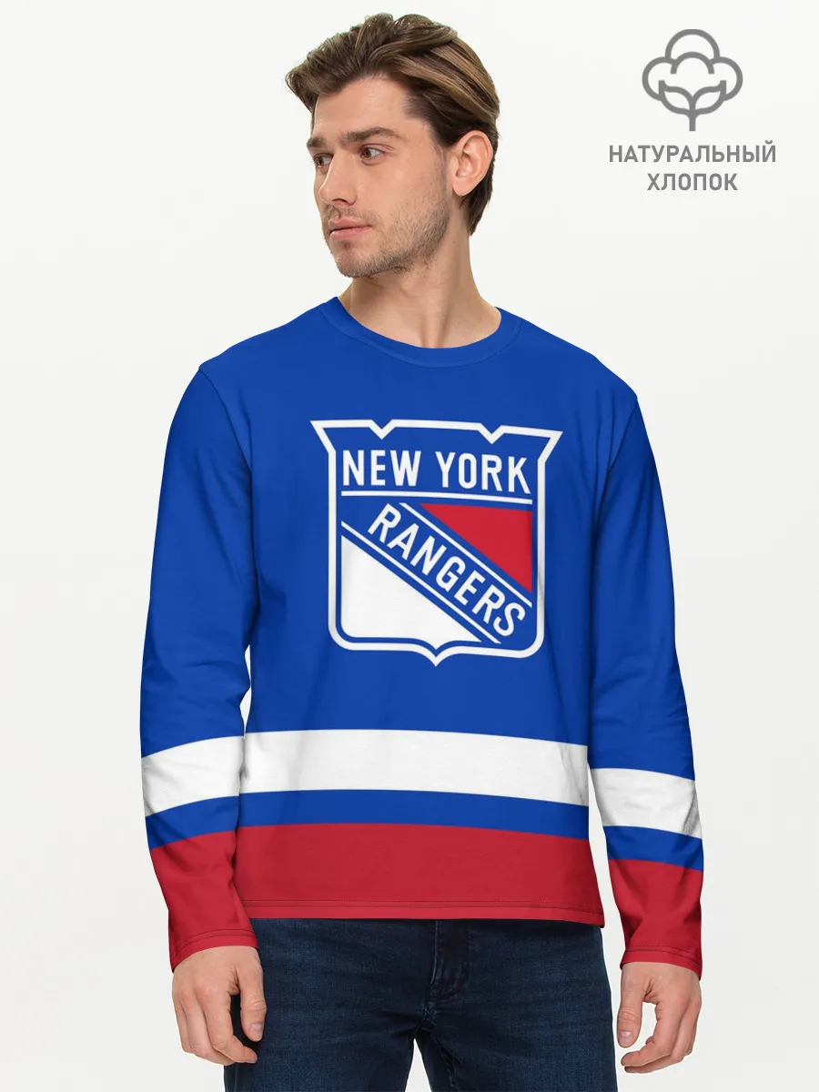 Мужской лонгслив базовый / Нью-Йорк Рейнджерс НХЛ