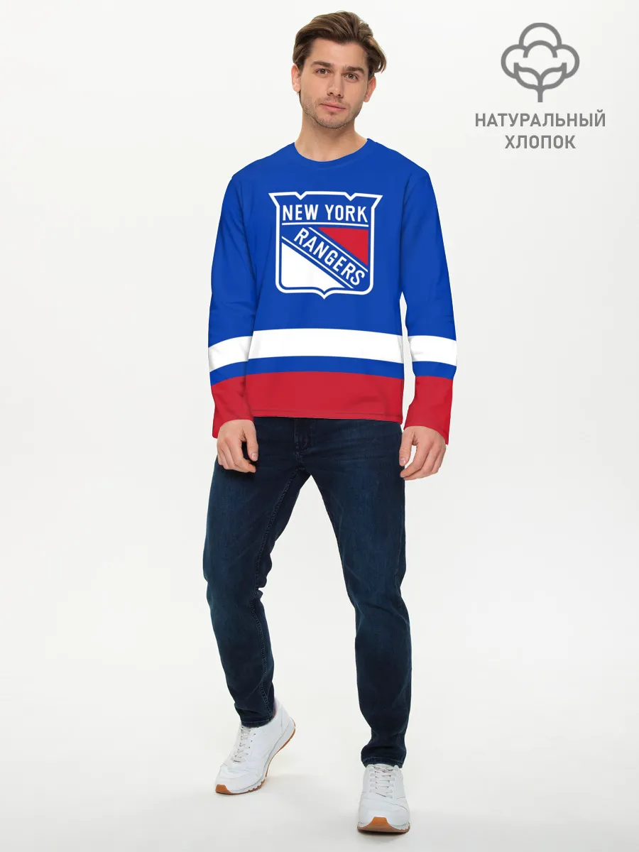Мужской лонгслив базовый / Нью-Йорк Рейнджерс НХЛ