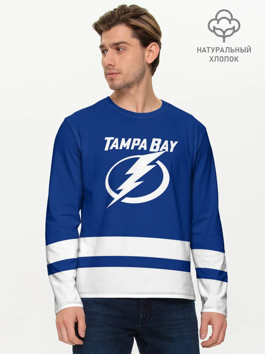 Мужской лонгслив базовый / Тампа-Бэй Лайтнинг НХЛ
