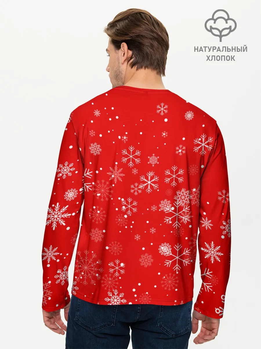 Мужской лонгслив базовый / FORTNITE НОВОГОДНИЙ.