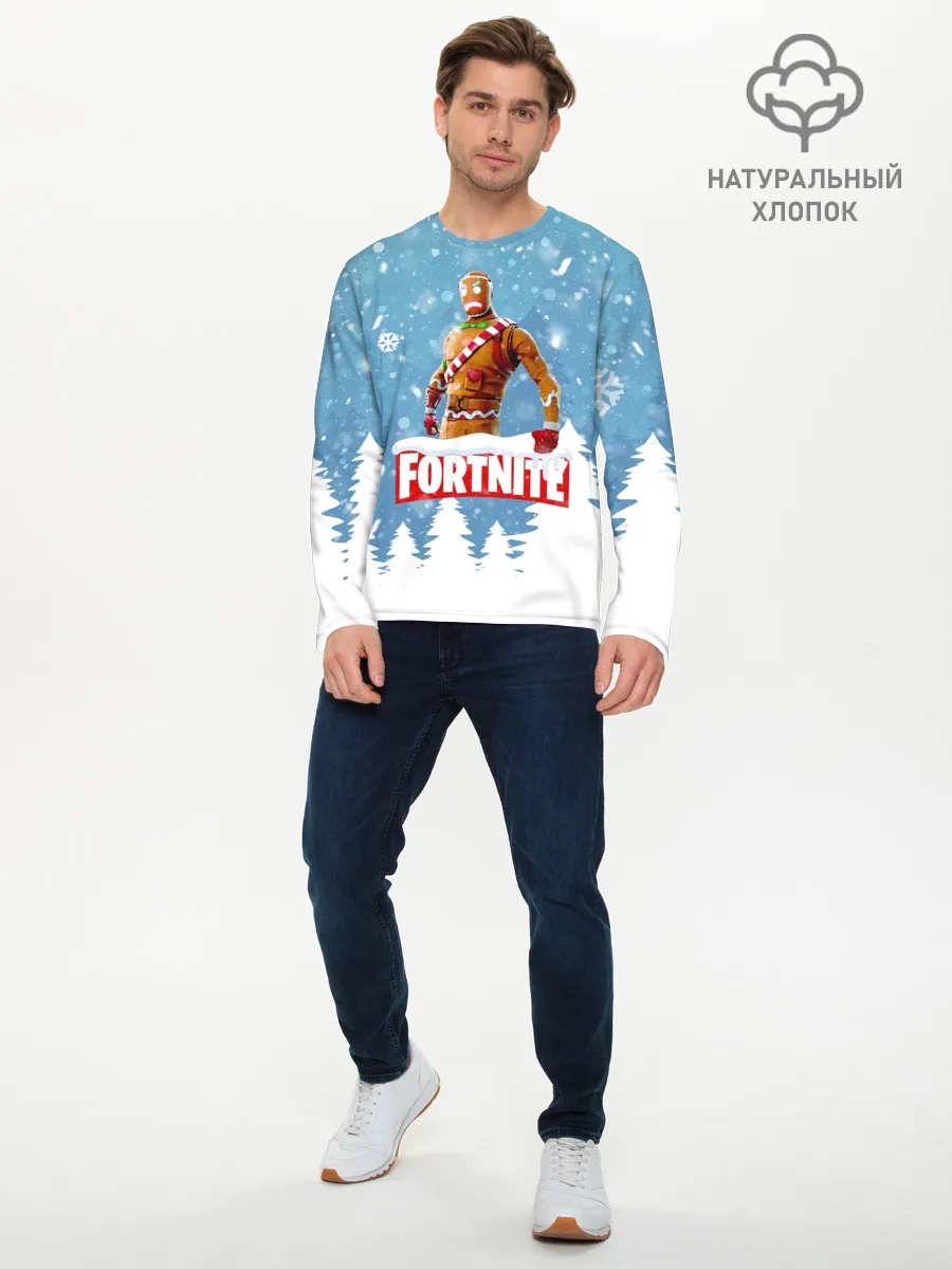 Мужской лонгслив базовый / Новогодний Fortnite