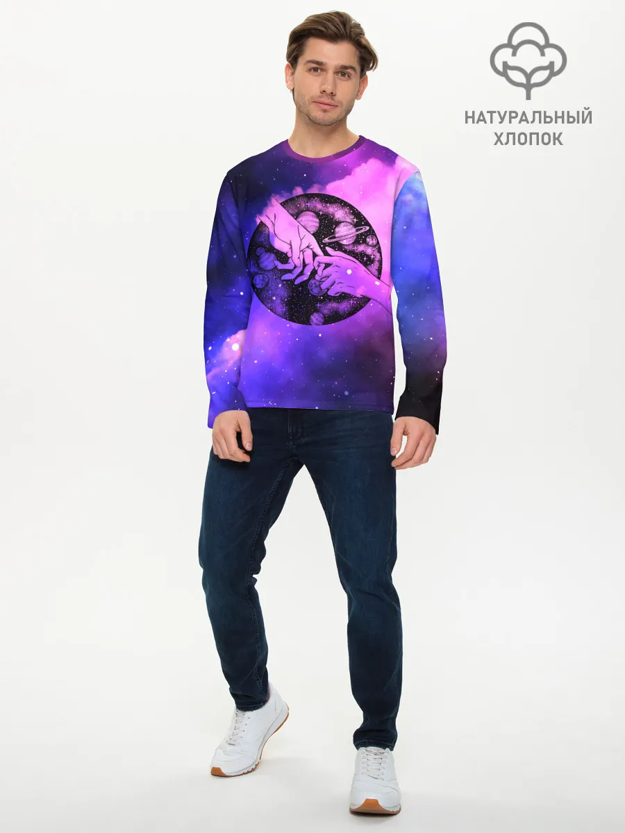 Мужской лонгслив базовый / космос