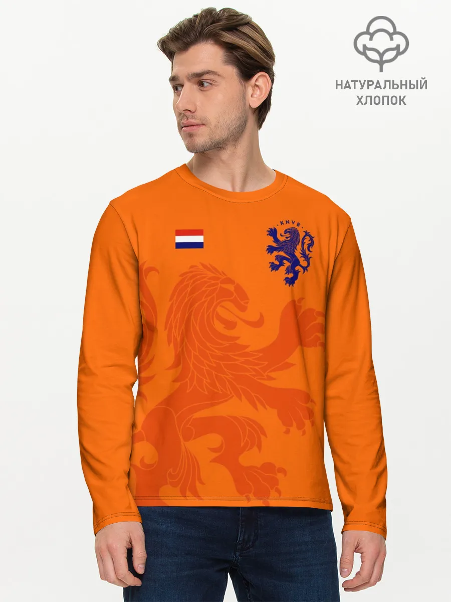 Мужской лонгслив базовый / Сборная Голландии