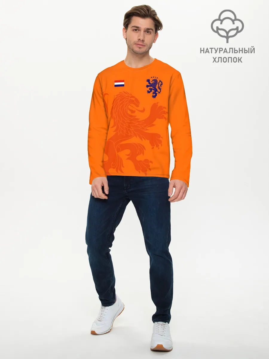 Мужской лонгслив базовый / Сборная Голландии