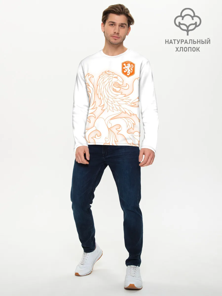 Мужской лонгслив базовый / Сборная Голландии