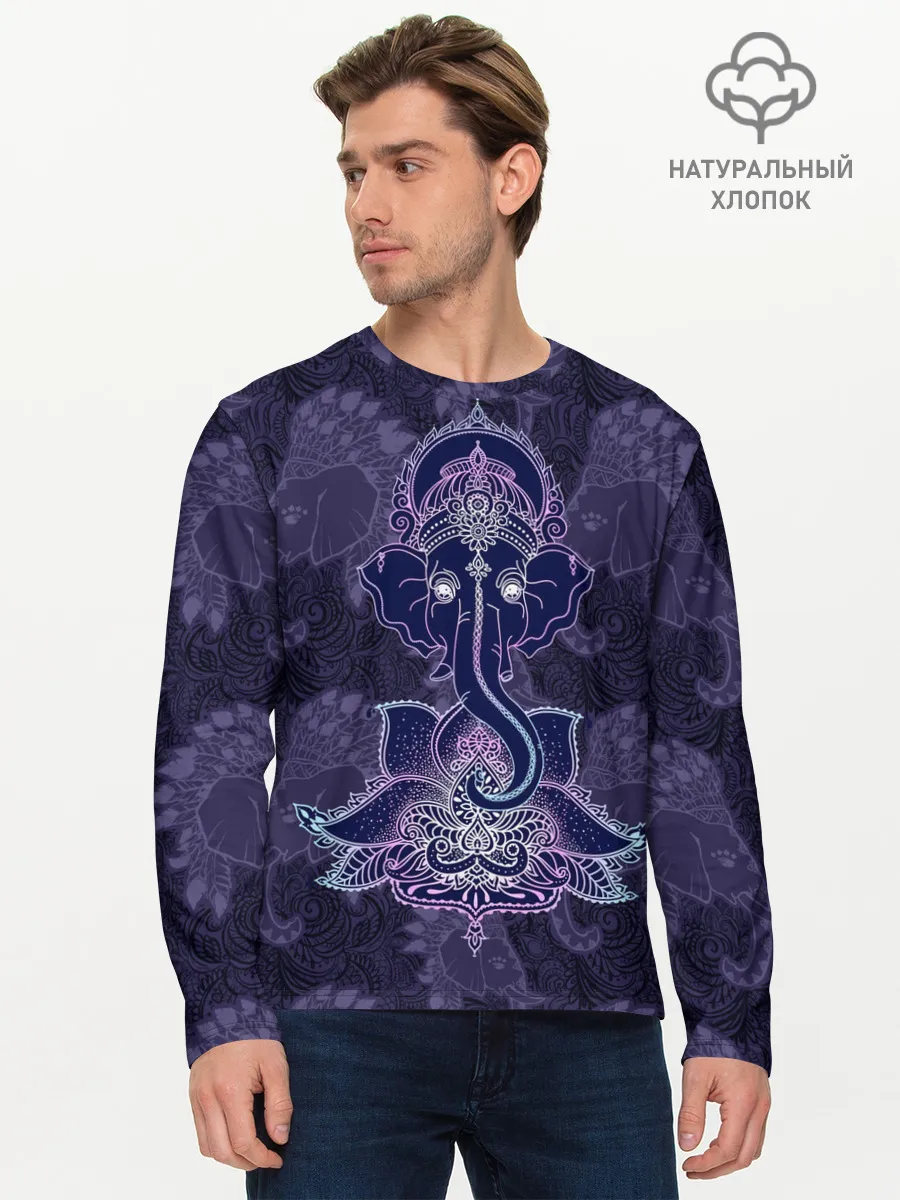 Мужской лонгслив базовый / Ганеша