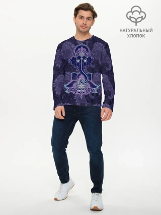 Мужской лонгслив базовый / Ганеша
