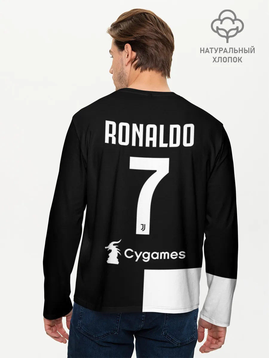 Мужской лонгслив базовый / Ronaldo Juventus Home 19/20