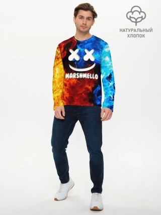 Мужской лонгслив базовый / Marshmello Fire
