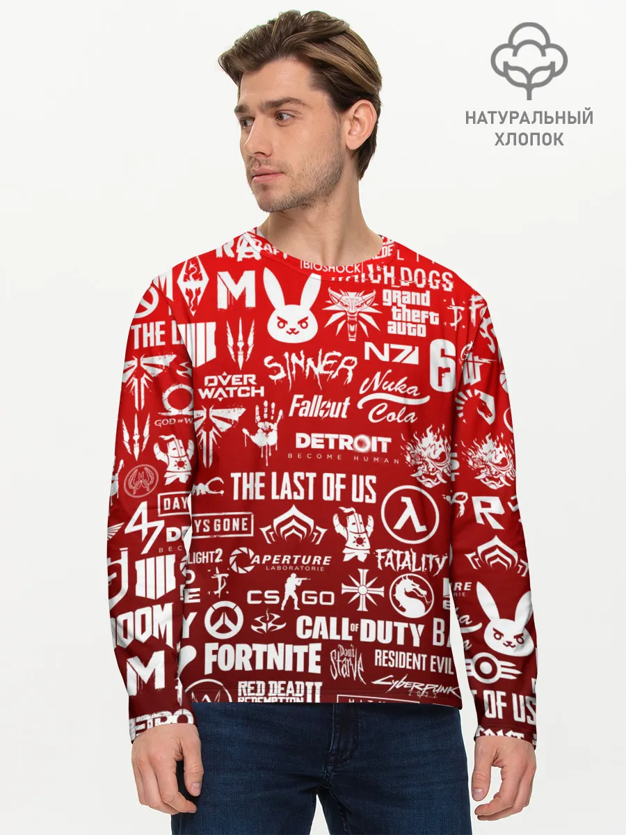 Мужской лонгслив базовый / ЛОГОТИПЫ ИГР