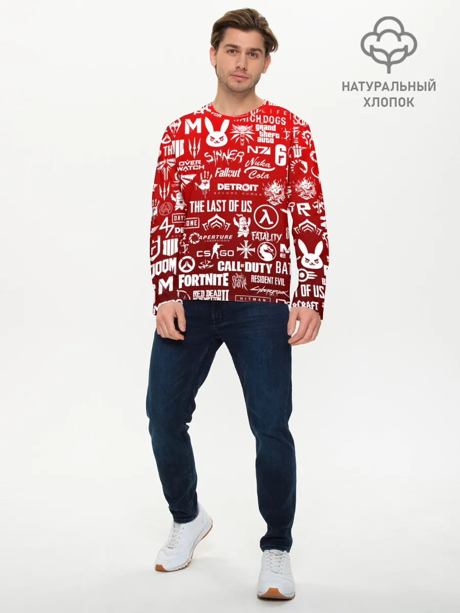 Мужской лонгслив базовый / ЛОГОТИПЫ ИГР