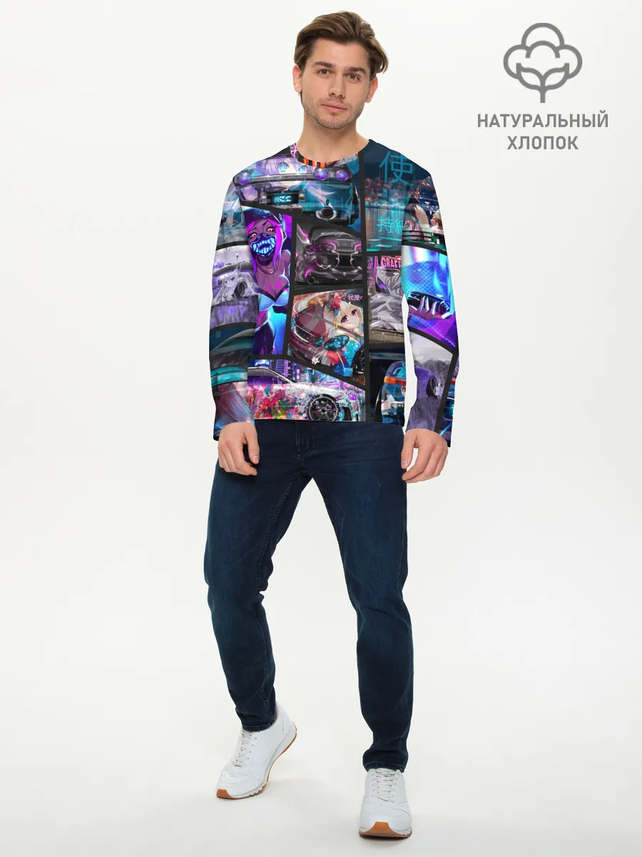 Мужской лонгслив базовый / JDM Anime