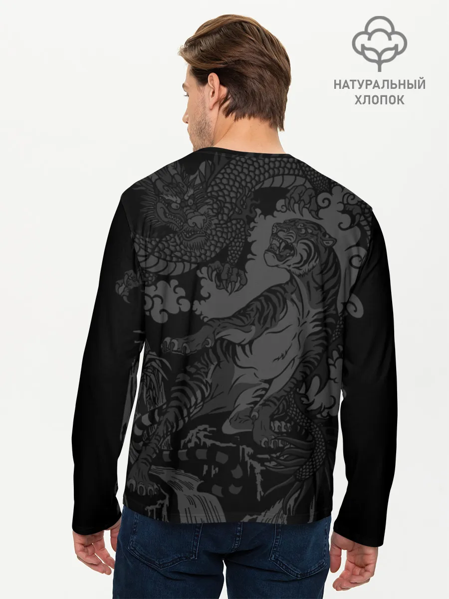 Мужской лонгслив базовый / Тигр и дракон