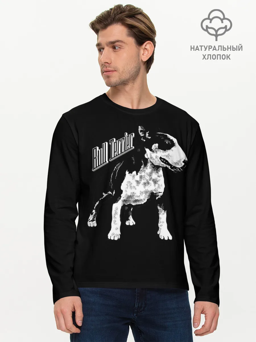 Мужской лонгслив базовый / Бультерьер