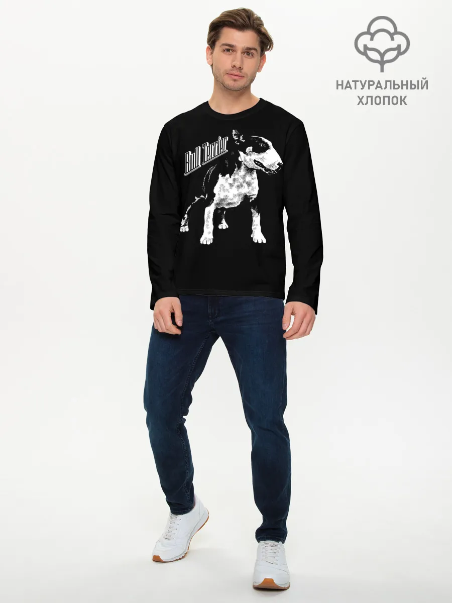 Мужской лонгслив базовый / Бультерьер