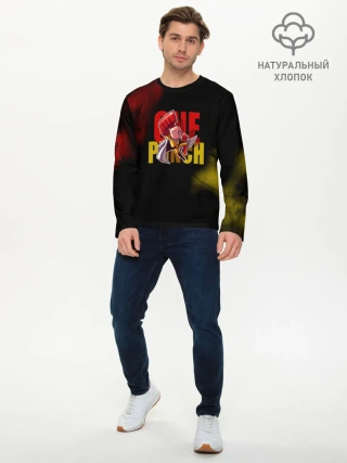 Мужской лонгслив базовый / Один удар Сайтамы