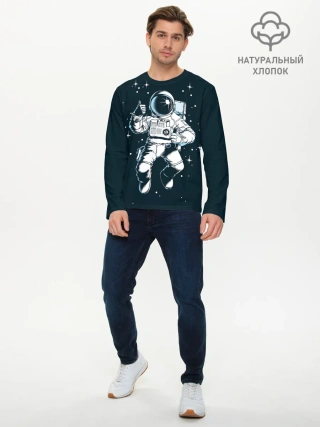Мужской лонгслив базовый / Космонавт
