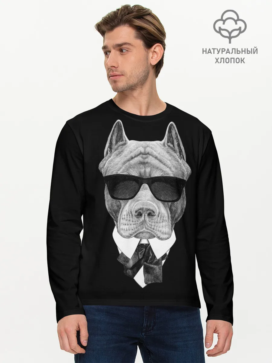 Мужской лонгслив базовый / Питбуль