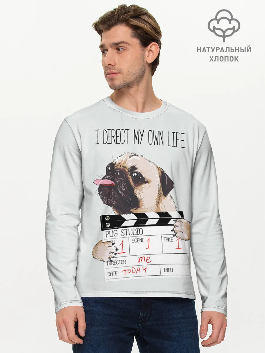 Мужской лонгслив базовый / I direct my own life