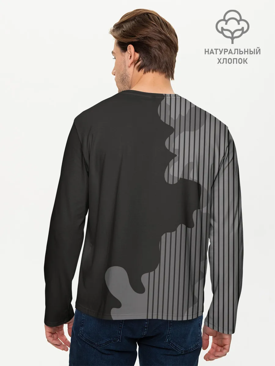 Мужской лонгслив базовый / Мопс в кармане