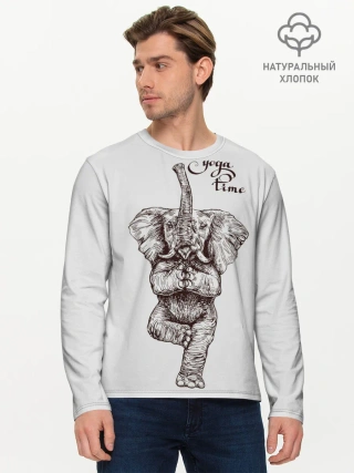 Мужской лонгслив базовый / Yoga time