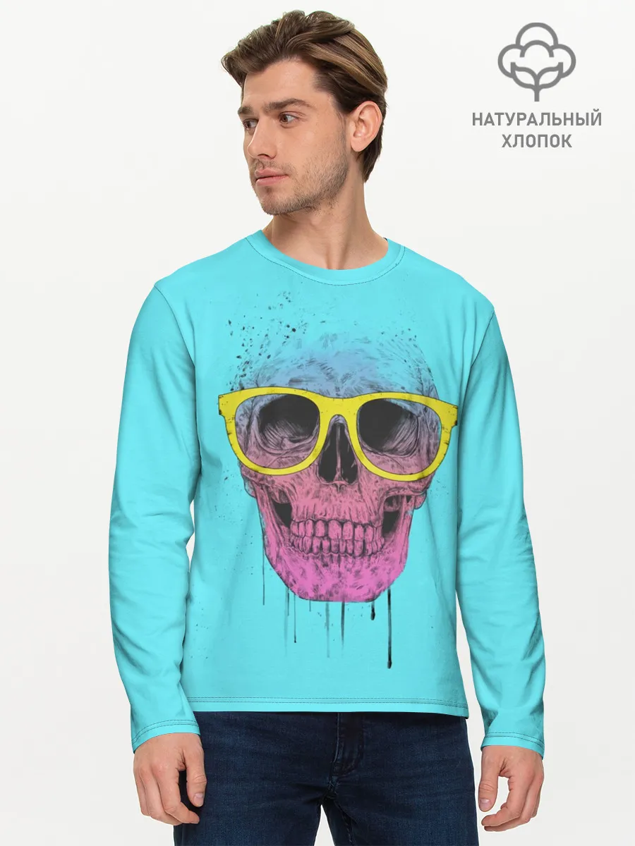Мужской лонгслив базовый / Череп В Очках
