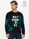 Мужской лонгслив базовый / Не волнуйся, будь Хэппи
