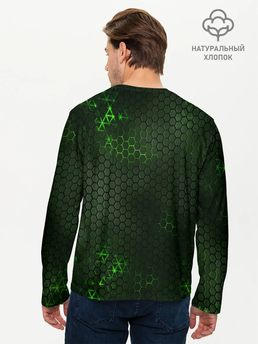 Мужской лонгслив базовый / ЗЕЛЕНАЯ БРОНЯ / GREEN STEEL