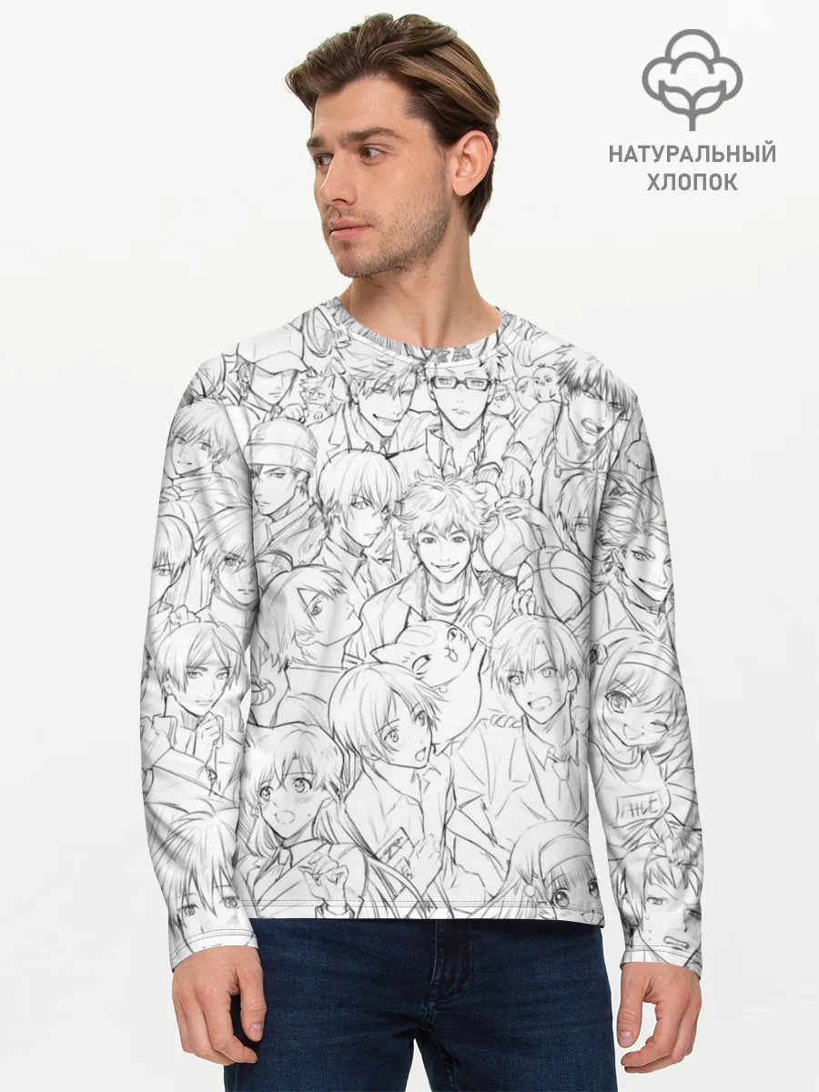 Мужской лонгслив базовый / MANGA DRAWINGS