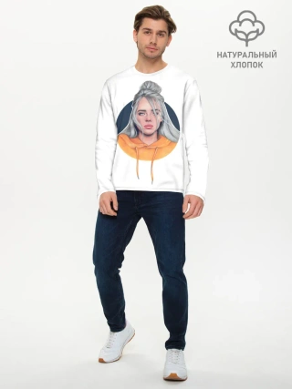 Мужской лонгслив базовый / Billie Eilish art 1