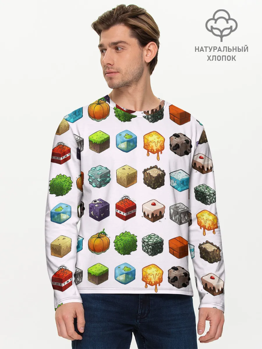 Мужской лонгслив базовый / Minecraft