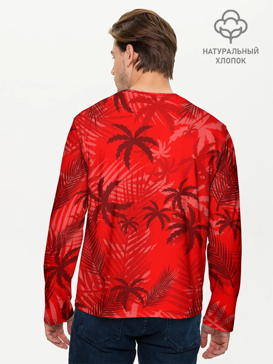 Мужской лонгслив базовый / ПАЛЬМЫ / ТРОПИКИ / ЛЕТО