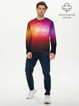 Мужской лонгслив базовый / Прозрачный Чаризард