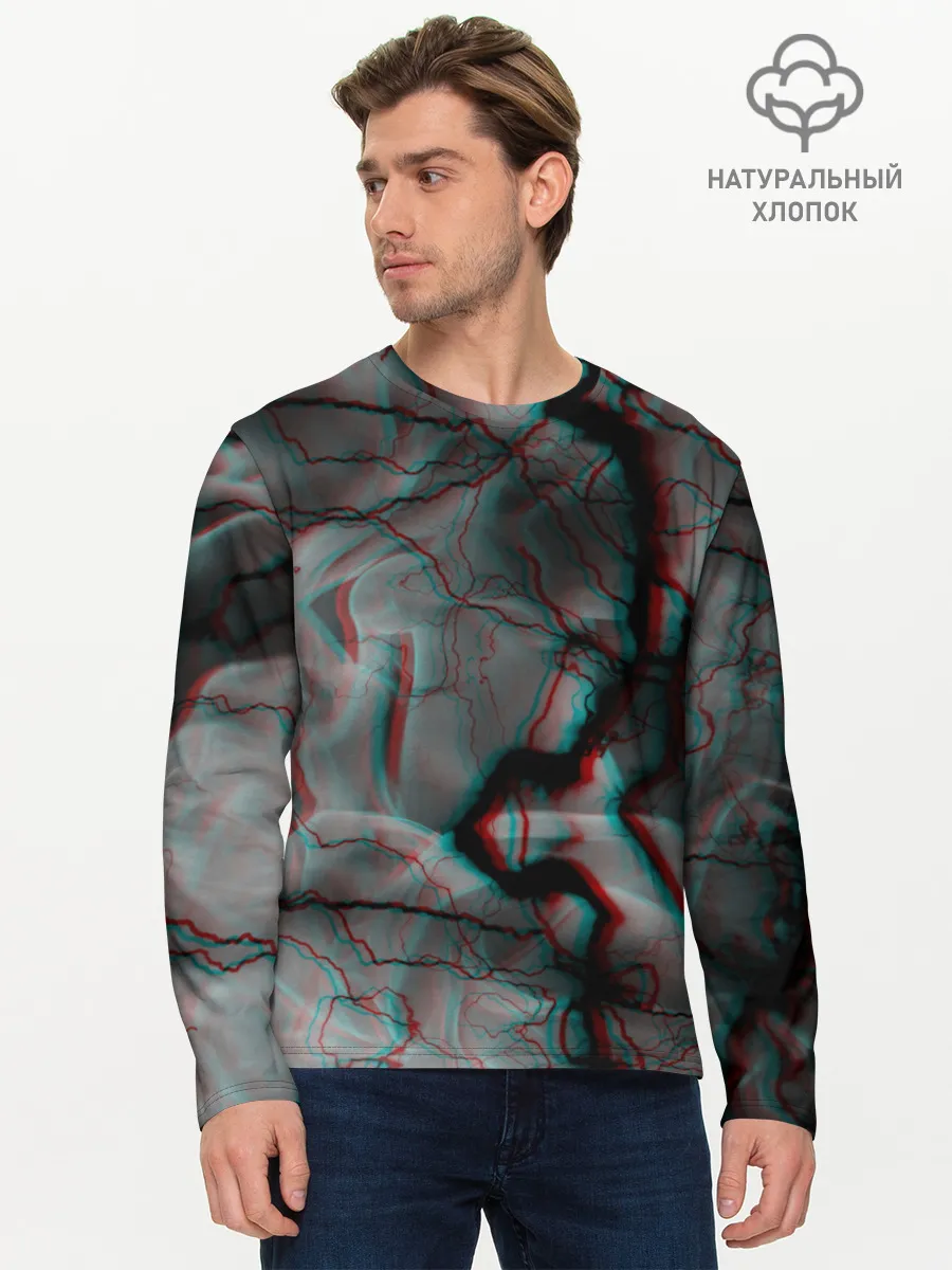 Мужской лонгслив базовый / МОЛНИИ GLITCH