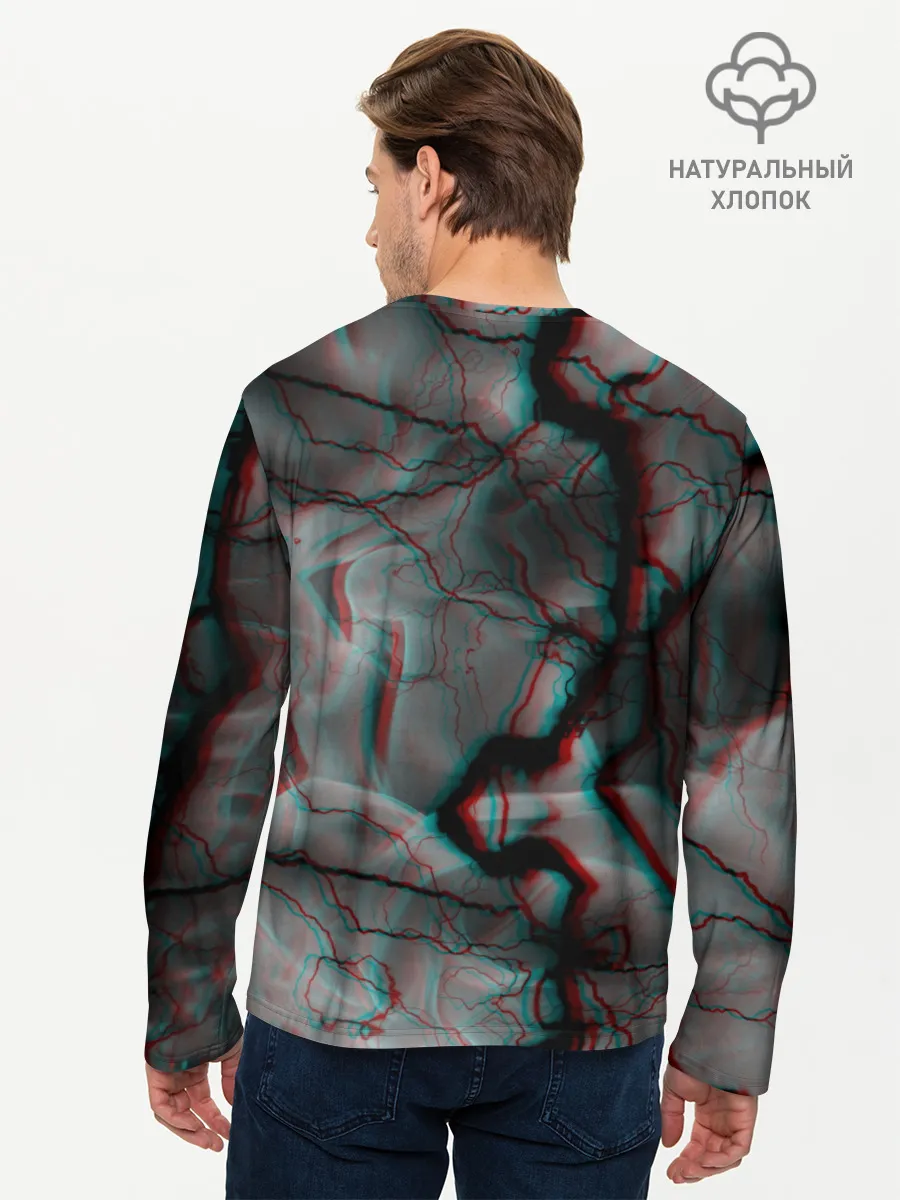 Мужской лонгслив базовый / МОЛНИИ GLITCH