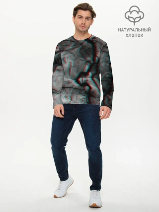 Мужской лонгслив базовый / МОЛНИИ GLITCH
