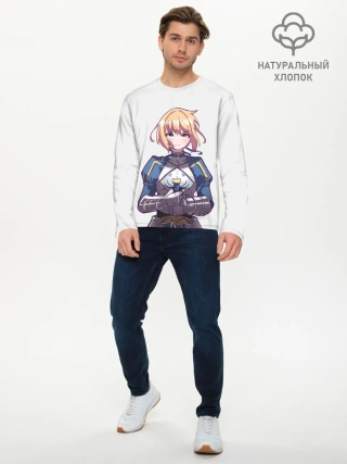 Мужской лонгслив базовый / Девушка рыцарь