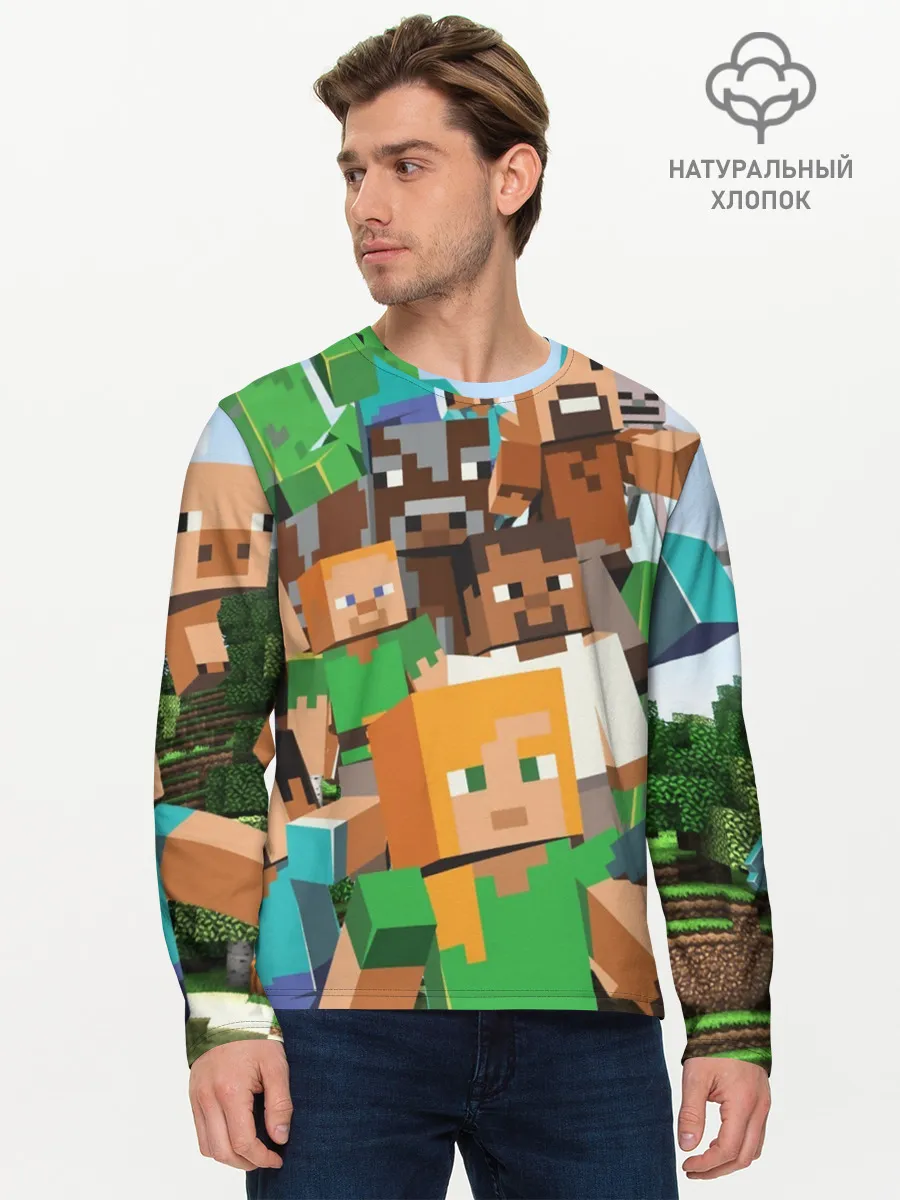 Мужской лонгслив базовый / MINECRAFT