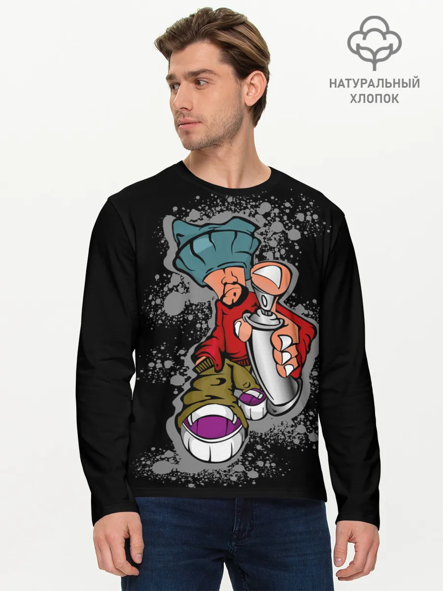 Мужской лонгслив базовый / Граффити