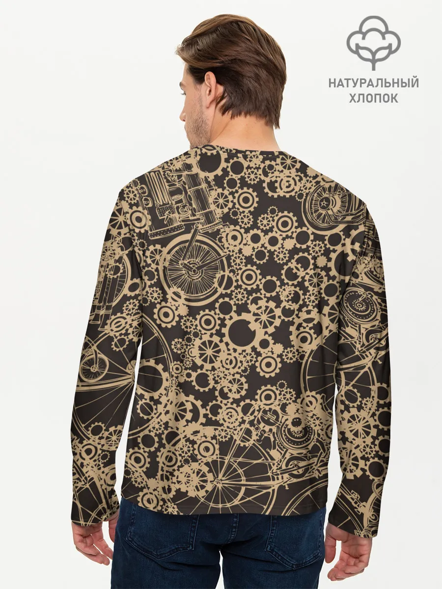 Мужской лонгслив базовый / Ретро велосипеды