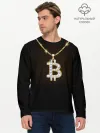 Мужской лонгслив базовый / Бриллиантовый биткоин