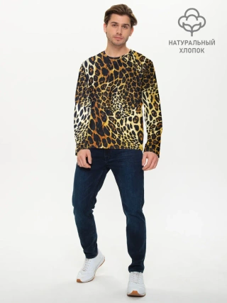 Мужской лонгслив базовый / Шкура леопарда
